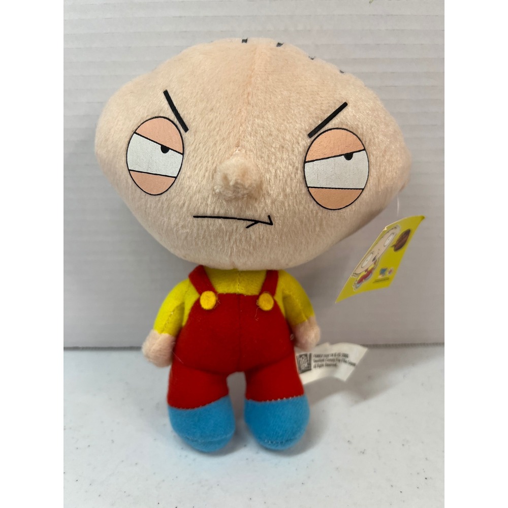 Family Guy Stewie Griffin Plush 7 inch Namco 2005 Red Overalls NWT 3825